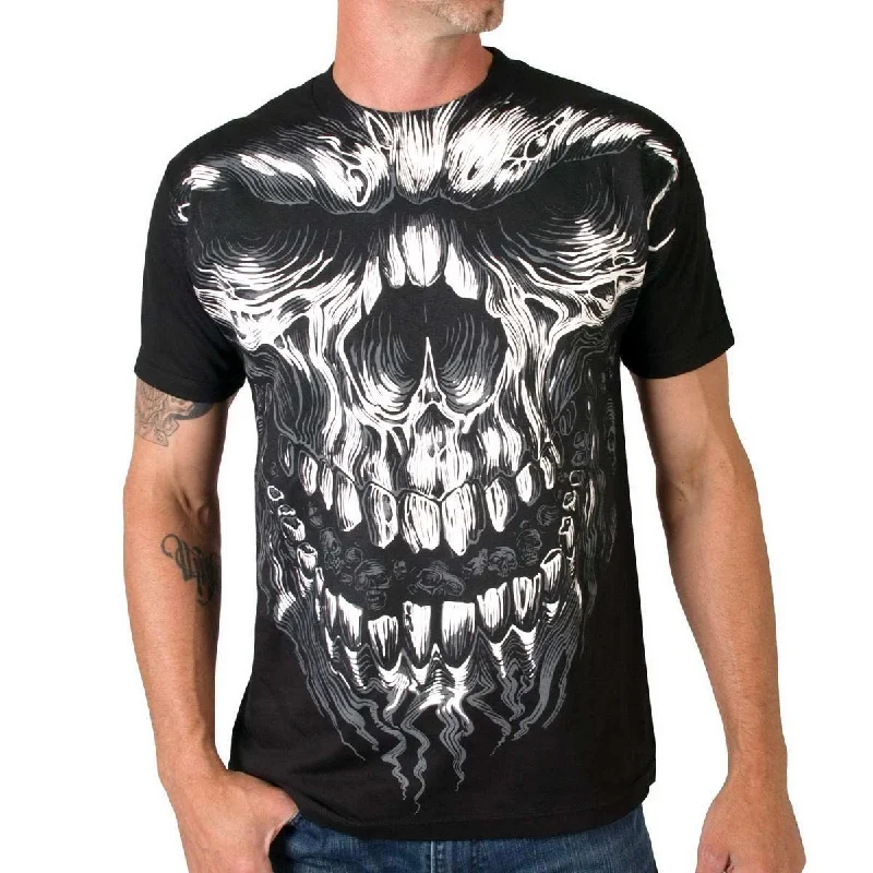 Soft Touch Hot Leathers GMS1237 Men’s ‘Shredder Skull Jumbo Print’ Black T-Shirt