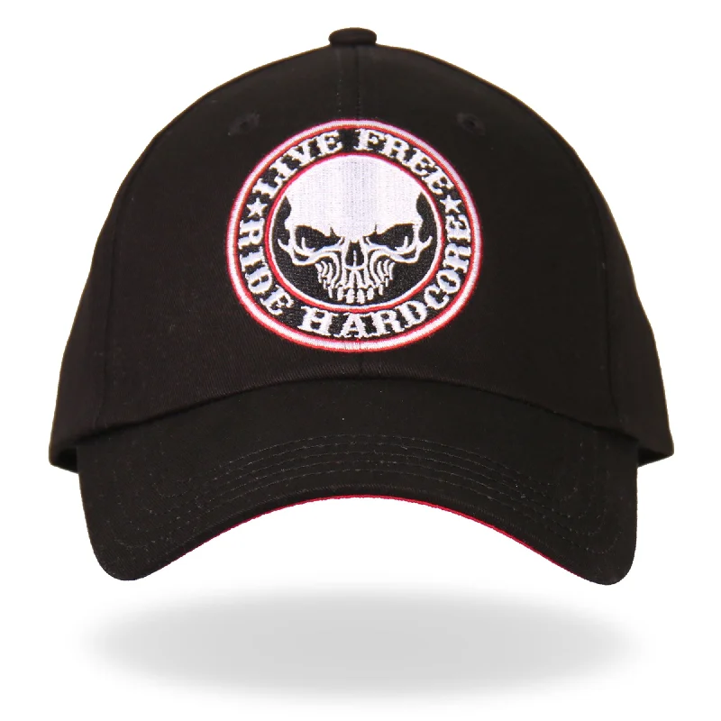 Soft Wear Hot Leathers BCA1042 Live Free Ride Hardcore Skull Baseball Cap