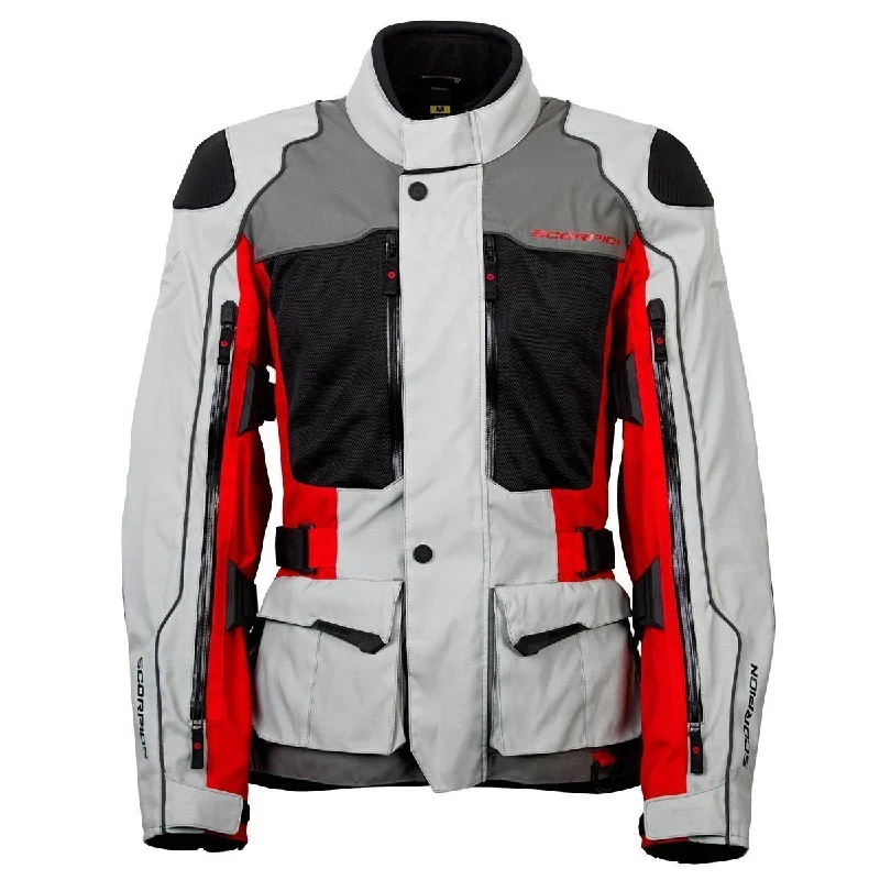 Spiritual Vitality Scorpion Yosemite XDR Men's Grey/Red Textile Jacket with Armor