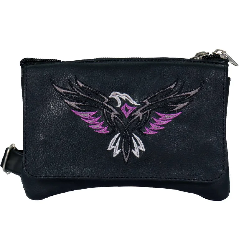 Fashion And Simplicity Hot Leathers CPE2006 Tribal Eagle Embroidered Ladies Clip Pouch Purse-8”X5”X1” Fashion And Simplicity Hot Leathers CPE2006 Tribal Eagle Embroidered Ladies Clip Pouch Purse-8”X5”X1”