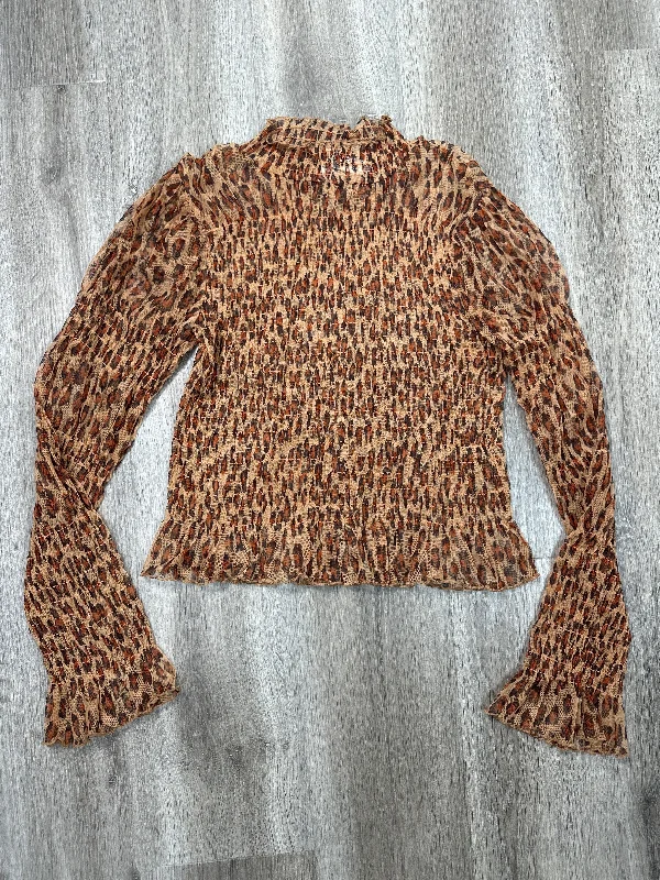 New Autumn And Winter Styles Top Long Sleeve By Free People In Leopard Print, Size: L