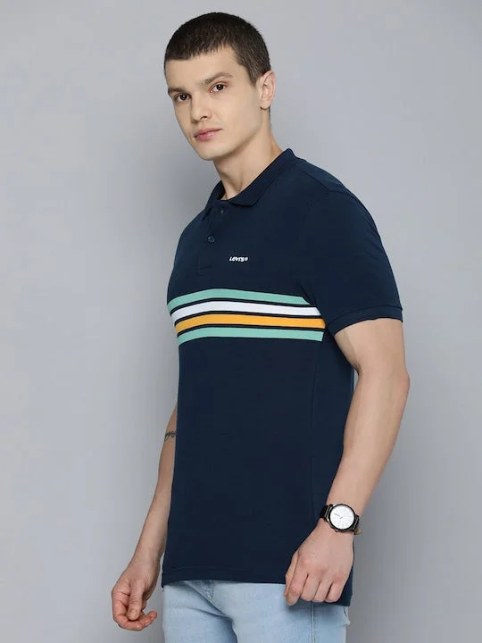 Noble And Elegant Men's Striped Polo T-shirt