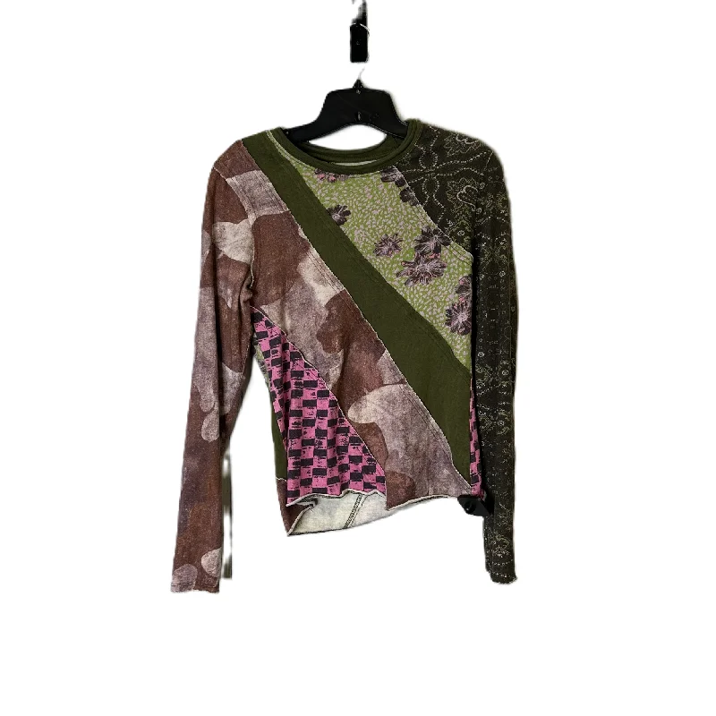 Layered Comfort Top Long Sleeve By We The Free In Green & Purple, Size: S