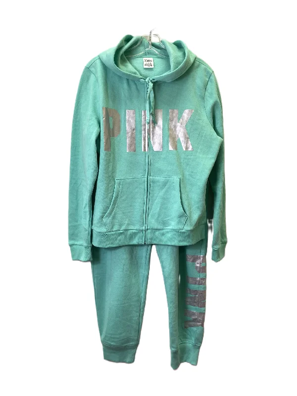 Spiritual Vitality Top 2pc Long Sleeve By Pink In Aqua, Size: L