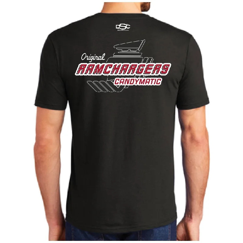 Relaxed Dresses Mens Ramchargers Stacked Logo T-shirt (Black Triblend)
