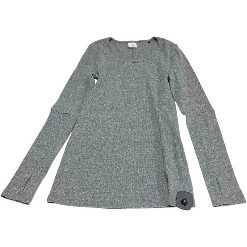Versatile Itinerary Top Long Sleeve Basic By Cabi In Grey, Size: M