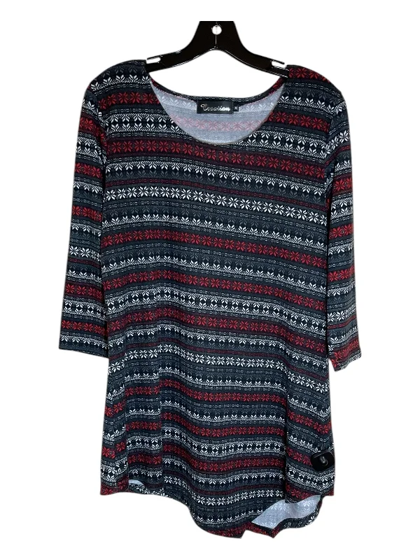 Simple Comfort Tunic 3/4 Sleeve By Clothes Mentor In Black & Red, Size: M