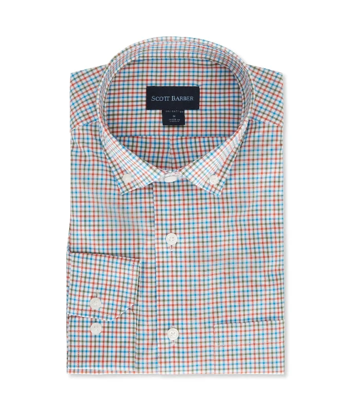 Elegant And Elegant Multi Tattersall Poplin, Spice