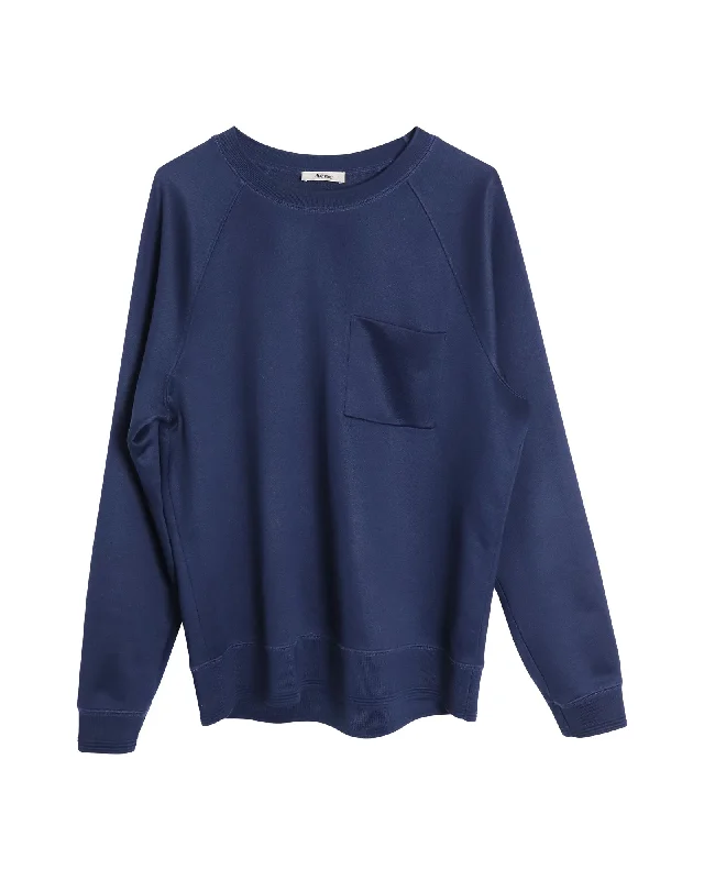 Summer Selection Acne Studios Raglan Sweater in Navy Blue Polyester