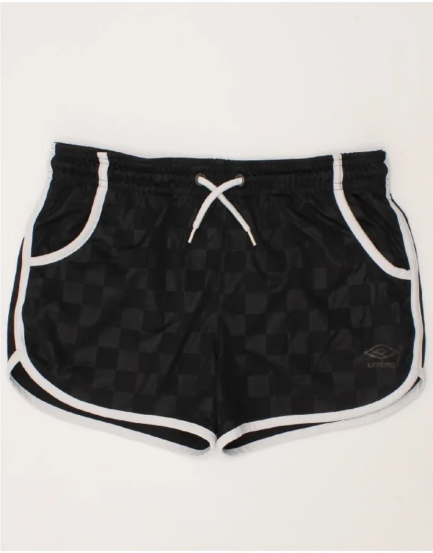 Simple And Comfortable UMBRO Girls Sport Shorts 10-11 Years Large Black Geometric Polyester Simple And Comfortable UMBRO Girls Sport Shorts 10-11 Years Large Black Geometric Polyester