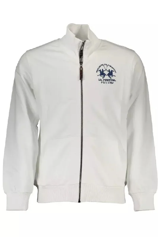 All-Day Wear La Martina Chic  Cotton Sweater with Men's Embroidery