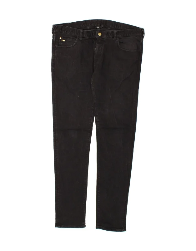 Easy Chic EMPORIO ARMANI Mens Slim Jeans W36 L34 Black Cotton