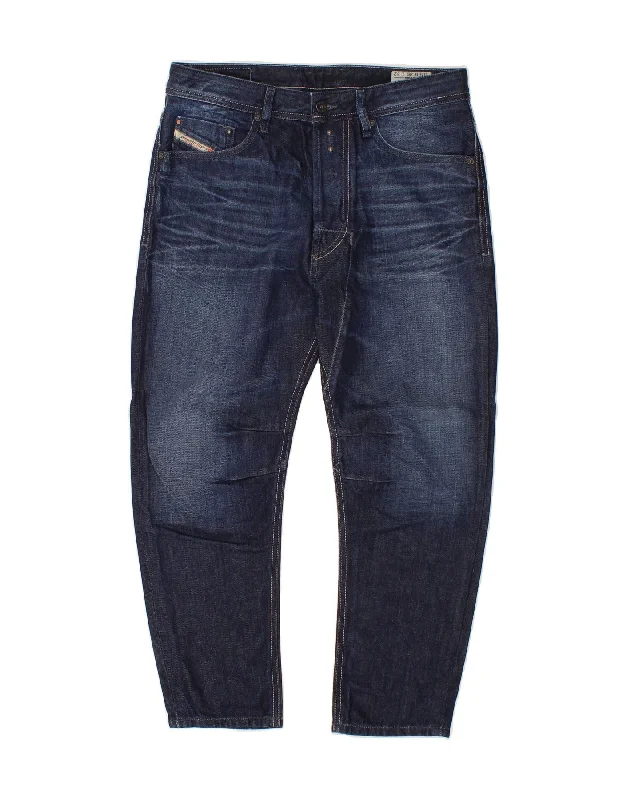 Knowledge And Elegance DIESEL Mens Narrot Regular Carrot Cropped Jeans W32 L24 Navy Blue Cotton