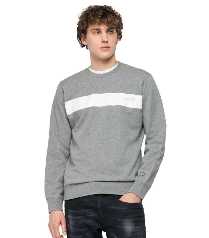 Trendy Layers ID30348-Replay Grey Logo Sweatshirt