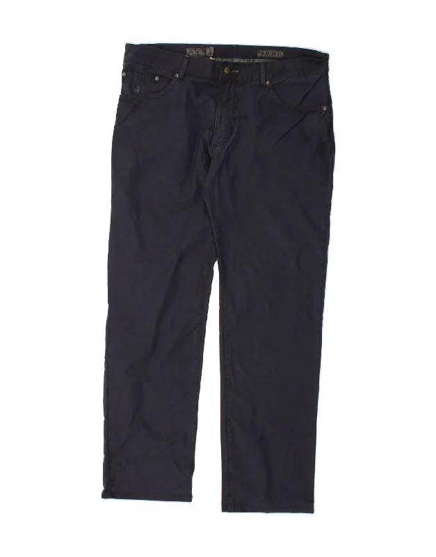 Basic Version MARLBORO CLASSICS Mens Regular Straight Casual Trousers W34 L31 Navy Blue Basic Version MARLBORO CLASSICS Mens Regular Straight Casual Trousers W34 L31 Navy Blue
