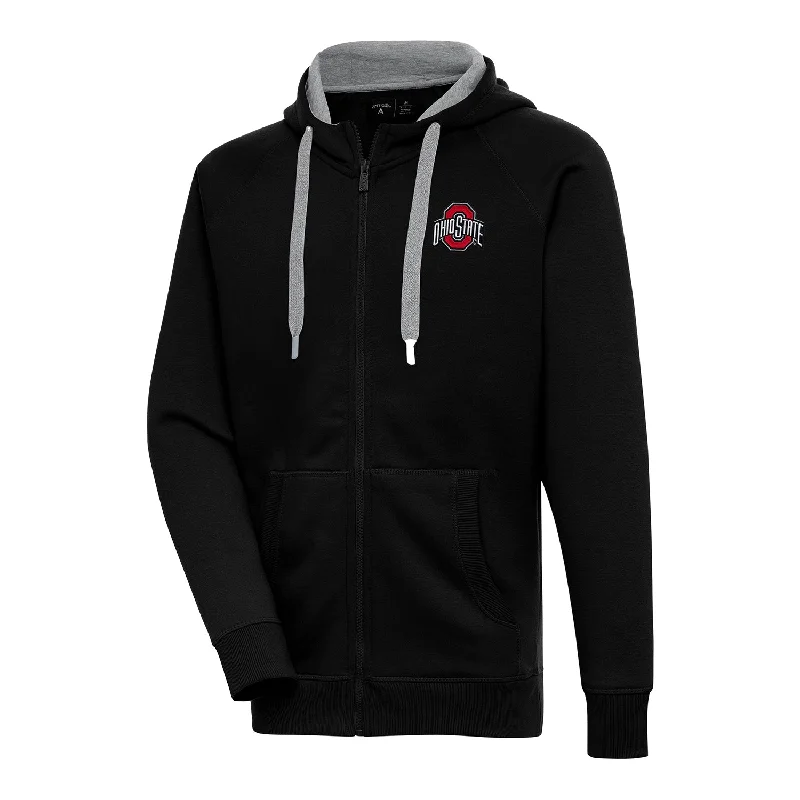 Windbreaker fashion Ohio State Buckeyes Victory Full Zip Black Sweatshirt