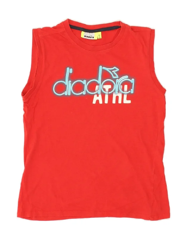 Energy Plan DIADORA Boys Graphic Vest Top 11-12 Years XL Red