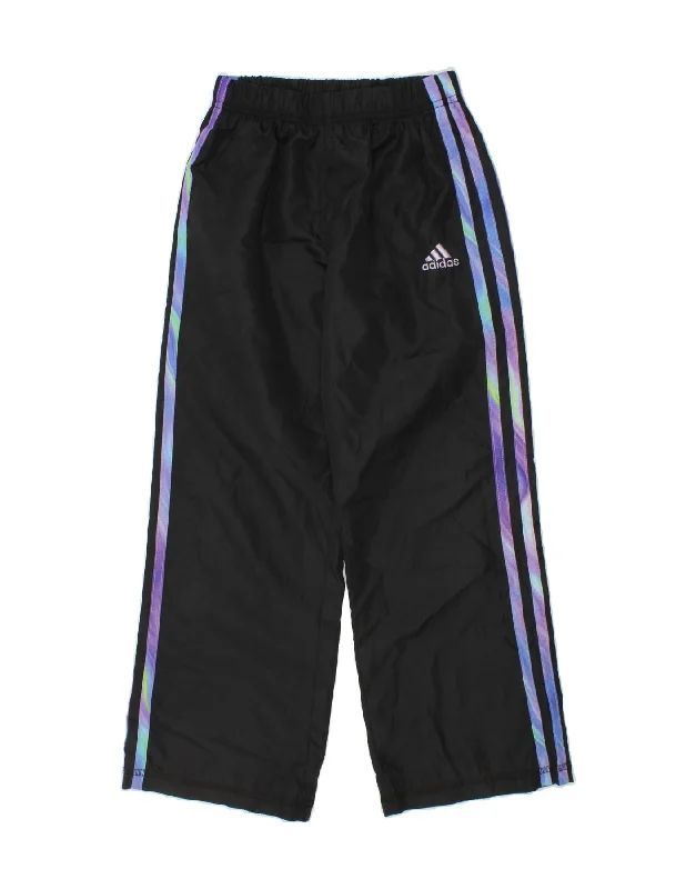Personalized Clothing ADIDAS Girls Tracksuit Trousers 5-6 Years Black Polyester