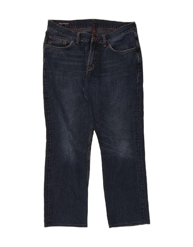 Elegant Wear TOMMY HILFIGER Mens Straight Jeans W34 L30 Navy Blue Cotton