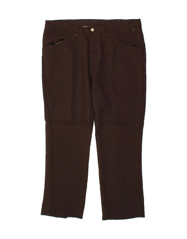 Comfortable Jeans WRANGLER Mens Straight Casual Trousers W40 L28 Brown