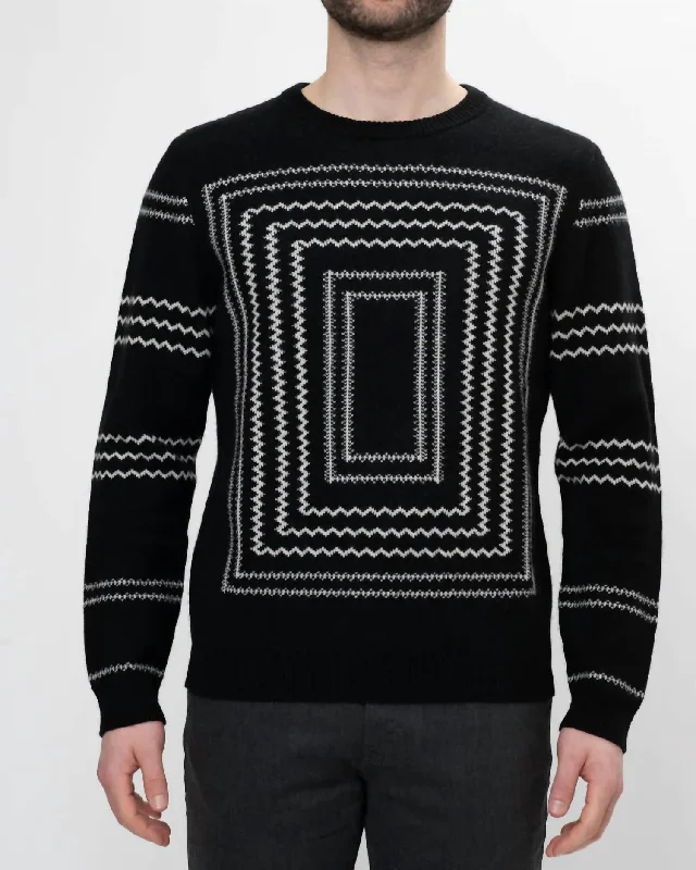 Free Design Men's Running Horse Sweater In Black