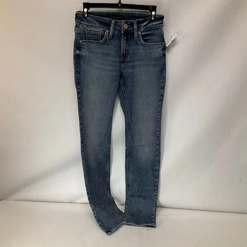 Romantic Temperament Jeans Skinny By Silver In Blue Denim, Size: 2