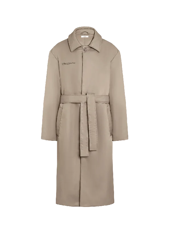 Cozy Shirts Mens Flower-Warmth Trench Coat—taupe