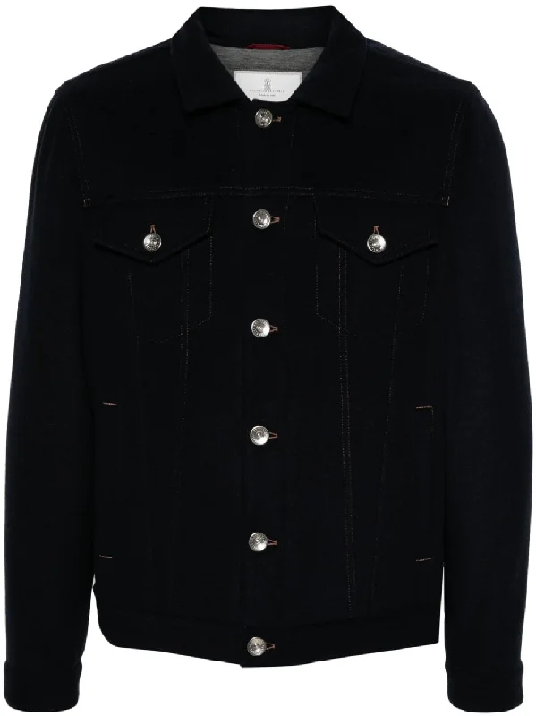 Warm Layers Brunello Cucinelli Men's Coats blue