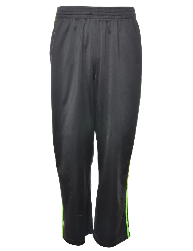Fashion Concept Adidas Black & Lime Green Track Pants - W30 L28