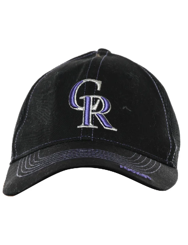Elegant Comfort Black Embroided Cap - L