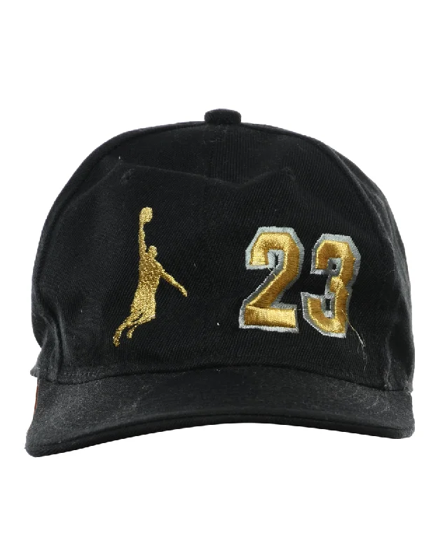 Classic Design Black Embroided Cap - XS