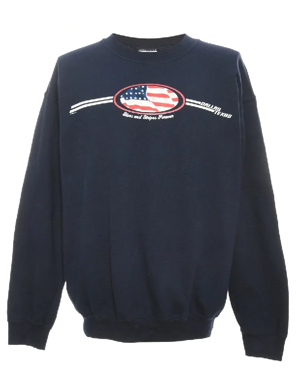 Soft And Comfortable Dallas Texas Gildan Printed Sweatshirt - M