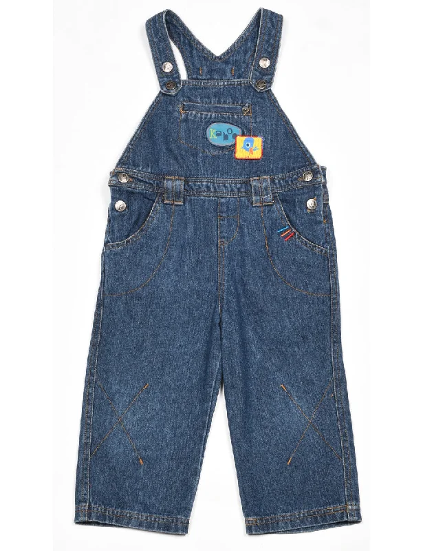 Exclusive Customization Kaboo Denim Dark Wash Dungarees - 2 YEARS