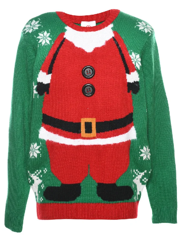 Warm Chic Outfits Santa Claus Christmas Jumper - M