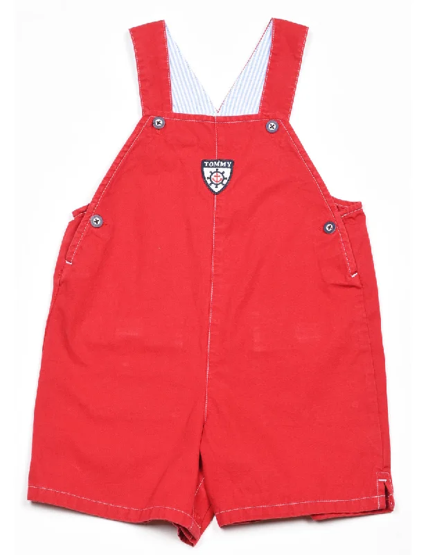 Advanced Design Tommy Hilfiger Red Denim Dungarees - 18-24 MONTHS