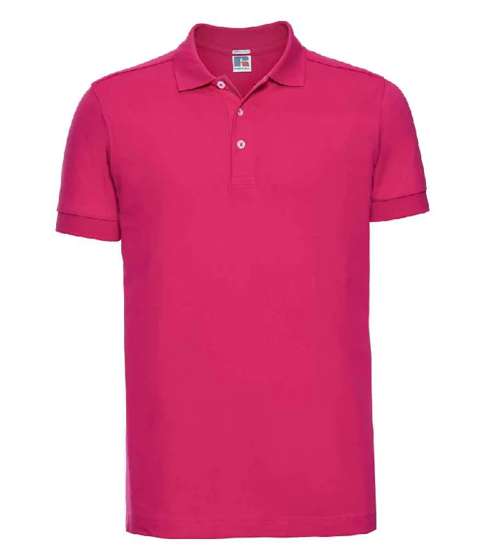 Cozy Vibes Russell Stretch Piqué Polo Shirt | Fuchsia