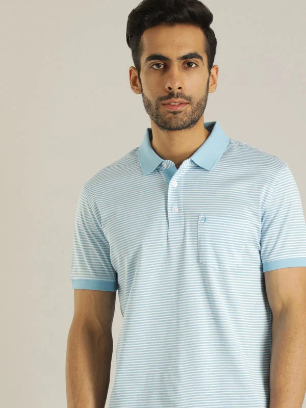 Age-reducing Style Men Striped Polo T-Shirt