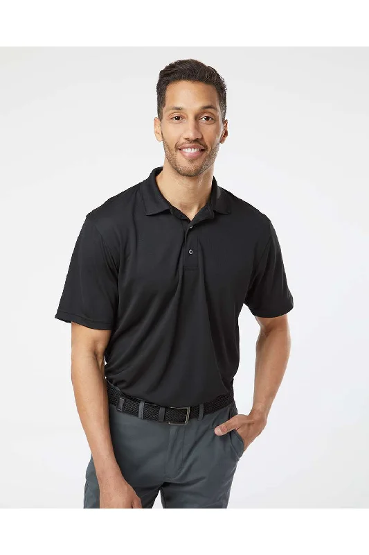 Effortless Comfort Paragon Mens Saratoga Performance Moisture Wicking Mini Mesh Short Sleeve Polo Shirt - Black Effortless Comfort Paragon Mens Saratoga Performance Moisture Wicking Mini Mesh Short Sleeve Polo Shirt - Black