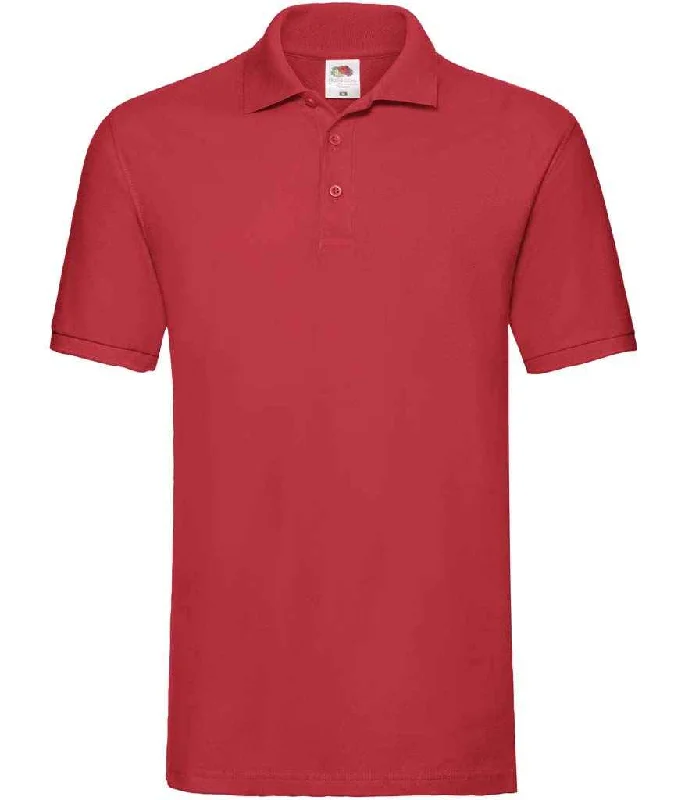 Free And Casual Fruit of the Loom Premium Cotton Piqué Polo Shirt | Red