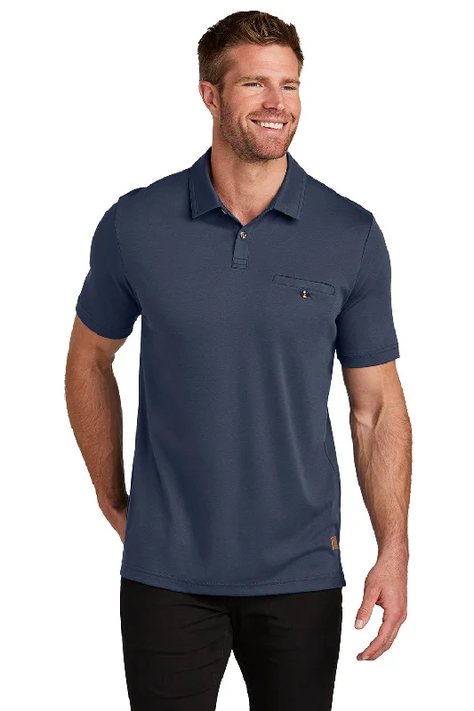 Easygoing Outfits TravisMathew Mens Sunsetters Moisture Wicking Short Sleeve Polo Shirt w/ Pocket - Blue Nights Easygoing Outfits TravisMathew Mens Sunsetters Moisture Wicking Short Sleeve Polo Shirt w/ Pocket - Blue Nights
